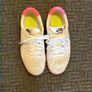 Gray and pink and neon yellow
